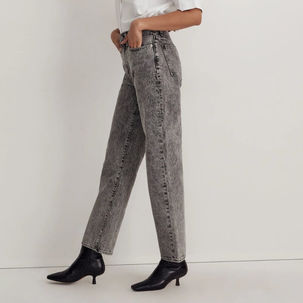 NEW! MADEWELL PERFECT VINTAGE STRAIGHT JEANS ACID WASH HIGH RISE RIGID DENIM 28